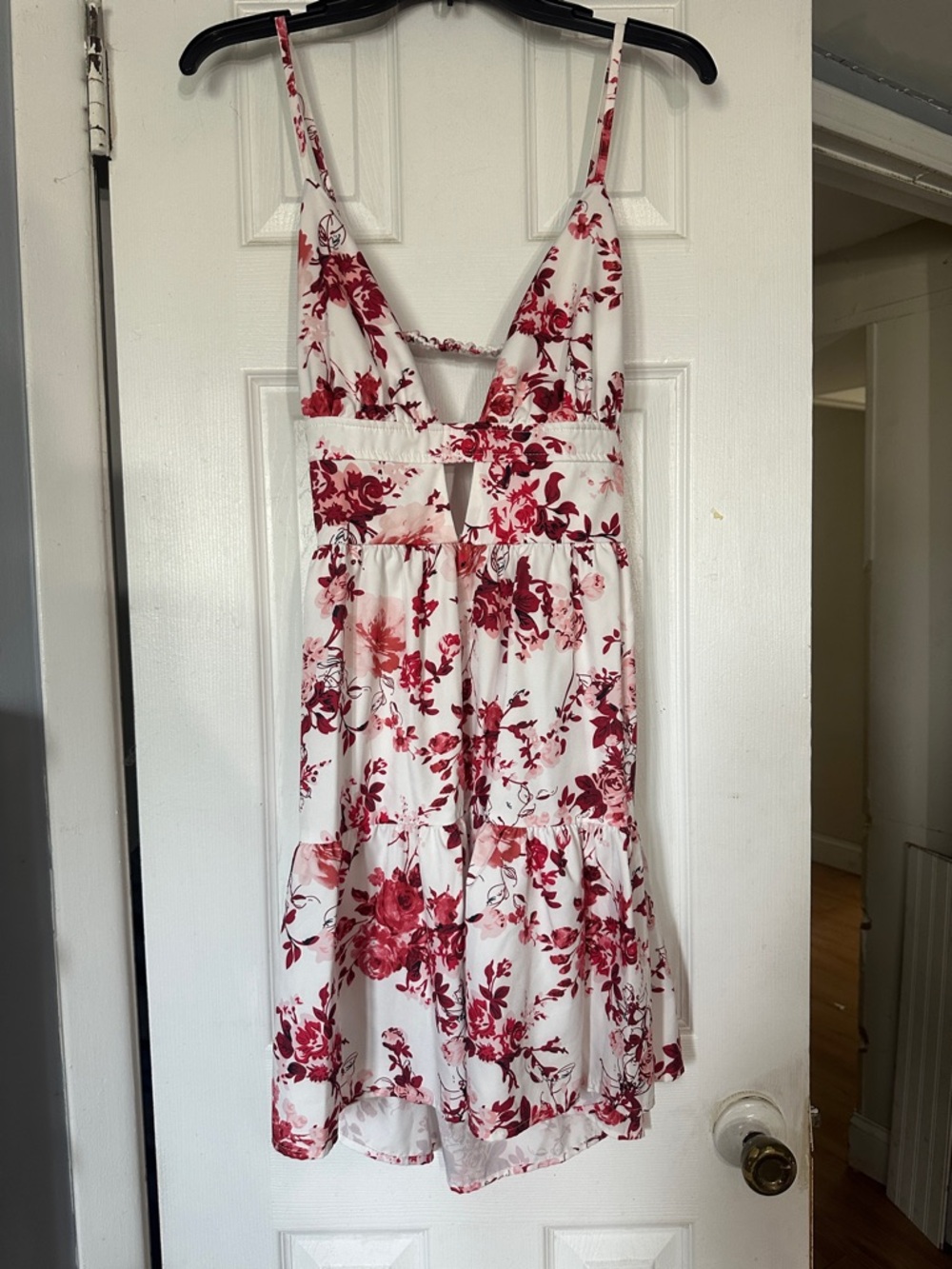 Floral White and Red Summer Sundress